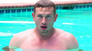 I wanted to get tan and I got a cock in the pool