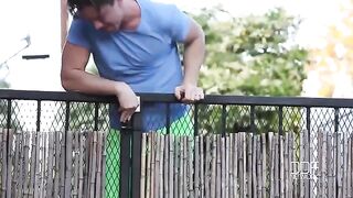A neighbor guy fucked busty brunette with natural tits hard
