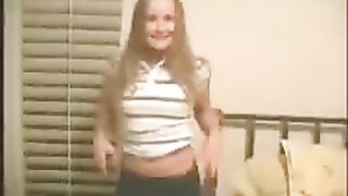 A cute young girl gets fucked at home in this steamy scene