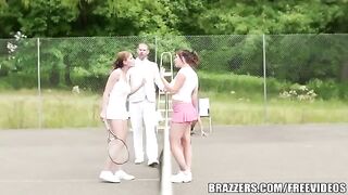 Friends of a girl had sex with her rich uncle on the tennis court