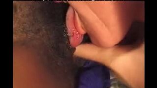 An old white man fucks a beautiful young black woman on the bed