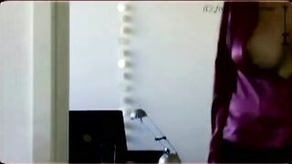 The peeping tom saw a hot chick with big boobs showering