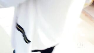 A hot girl sucks dick of her guy friend in the car