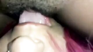 A hairy Latina pussy was licked on camera for the sake of interest