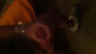 The guy finished a jerking session in front of the mirror with a lot of cum