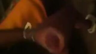 The guy finished a jerking session in front of the mirror with a lot of cum