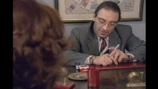Fifty-year-old man penetrates a young student on the table