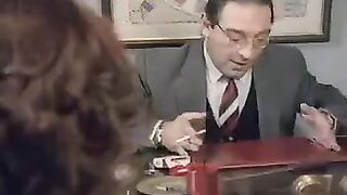 Fifty-year-old man penetrates a young student on the table