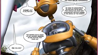 Robot Office Lady gets coworker to give her a blowjob (Animated Comic)