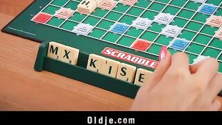 A blonde seduced and fucked a peasant on the table