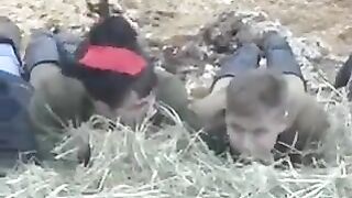 A young guy has sex with a girl in the barn