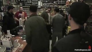 The girl was fucked hard in the shop