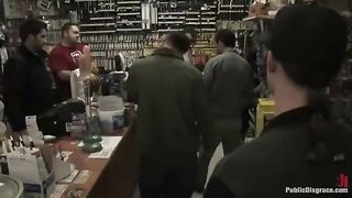The girl was fucked hard in the shop
