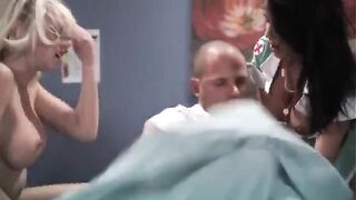 Nurses fuck each other and a guy with big cock very nice