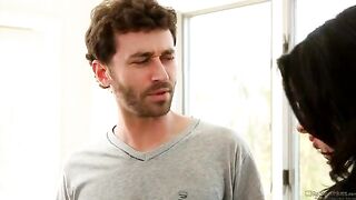 Sexy brunette Veronika Avluv gets her pussy railed by two cocks in a steamy scene