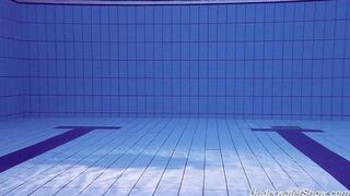 Helen has a swim in the pool without any swimming suit