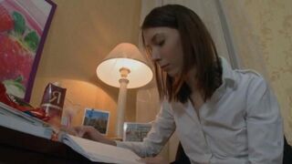 Alena teaches English to a guy using her ass in this hot video