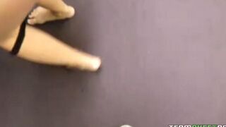 The sweet blowjob with a cute blonde girl