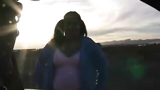 A fat woman opens her pussy for a man and does all the work