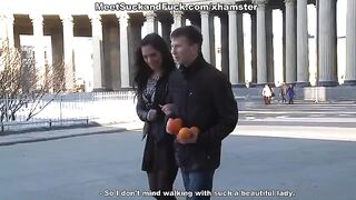 After a romantic dinner, a woman is passionately taken in a daring act