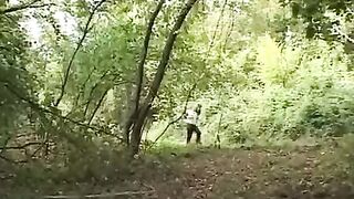A girl was fucked by a guy in the forest