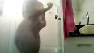 The huge ass franchise was barely captured in frame during a steamy shower scene