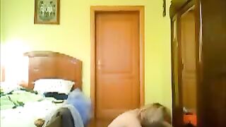 Peeping Tom caught a girl masturbating in her room