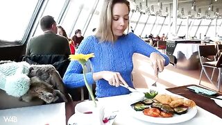 Babe has no boyfriend, so she masturbates in her car