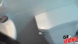 Homemade blowjob video with perky tits and nice butt