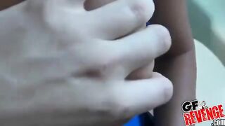 Homemade blowjob video with perky tits and nice butt