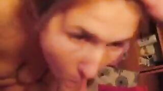 The guy finished right in the mouth of a passionate girl