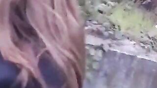 Girl doesn't mind giving a blowjob in public places