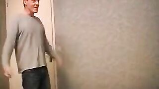 A mature woman in a mini-skirt seduces a guy to fuck her hard