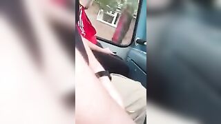 A guy jerked off his cock on the bus, and a girl helped him to do it