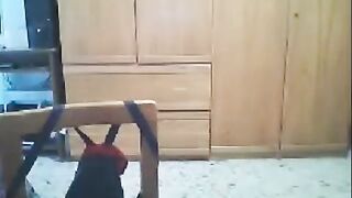 A naughty girl has sex in front of her husband's webcam