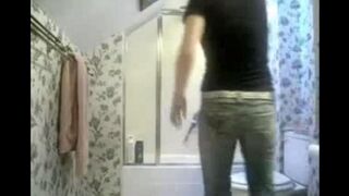 A secret camera in the toilet caught a steamy moment that was just right