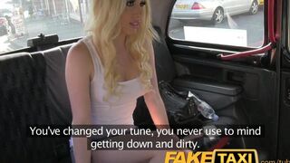 The blonde was late for a flight, so she had to pay with her body