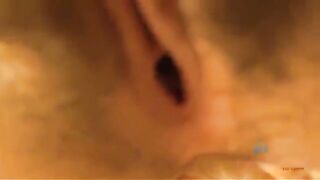 A man enjoys a blowjob from a woman with a hairy cunt