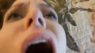A man enjoys a blowjob from a woman with a hairy cunt