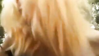 Skinny teen made a blowjob in the park and got fucked hard