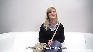 A young porn actress from the Czech Republic has a blowjob scene