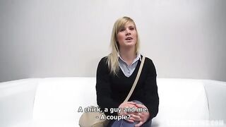 A young porn actress from the Czech Republic has a blowjob scene