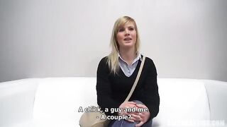 A young porn actress from the Czech Republic has a blowjob scene