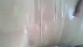 Condom put on a dick and jerk off the guy’s hand