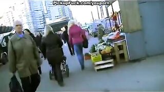 The guy picked up a blonde and had sex with her on the street