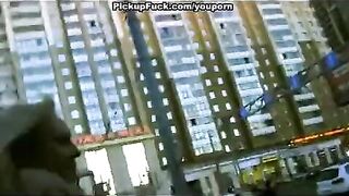 The guy picked up a blonde and had sex with her on the street