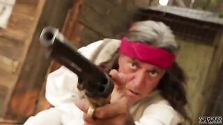 The cowboy punished but licked her pussy and clit