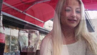 A blonde with natural tits enjoys intense action in this hot video