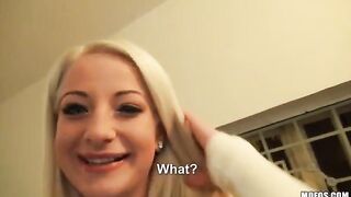 A blonde with natural tits enjoys intense action in this hot video