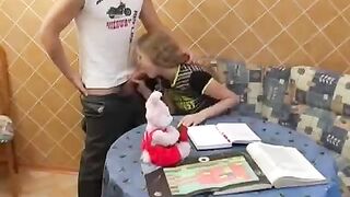 Instead of lessons, the schoolgirl is getting fucked hard